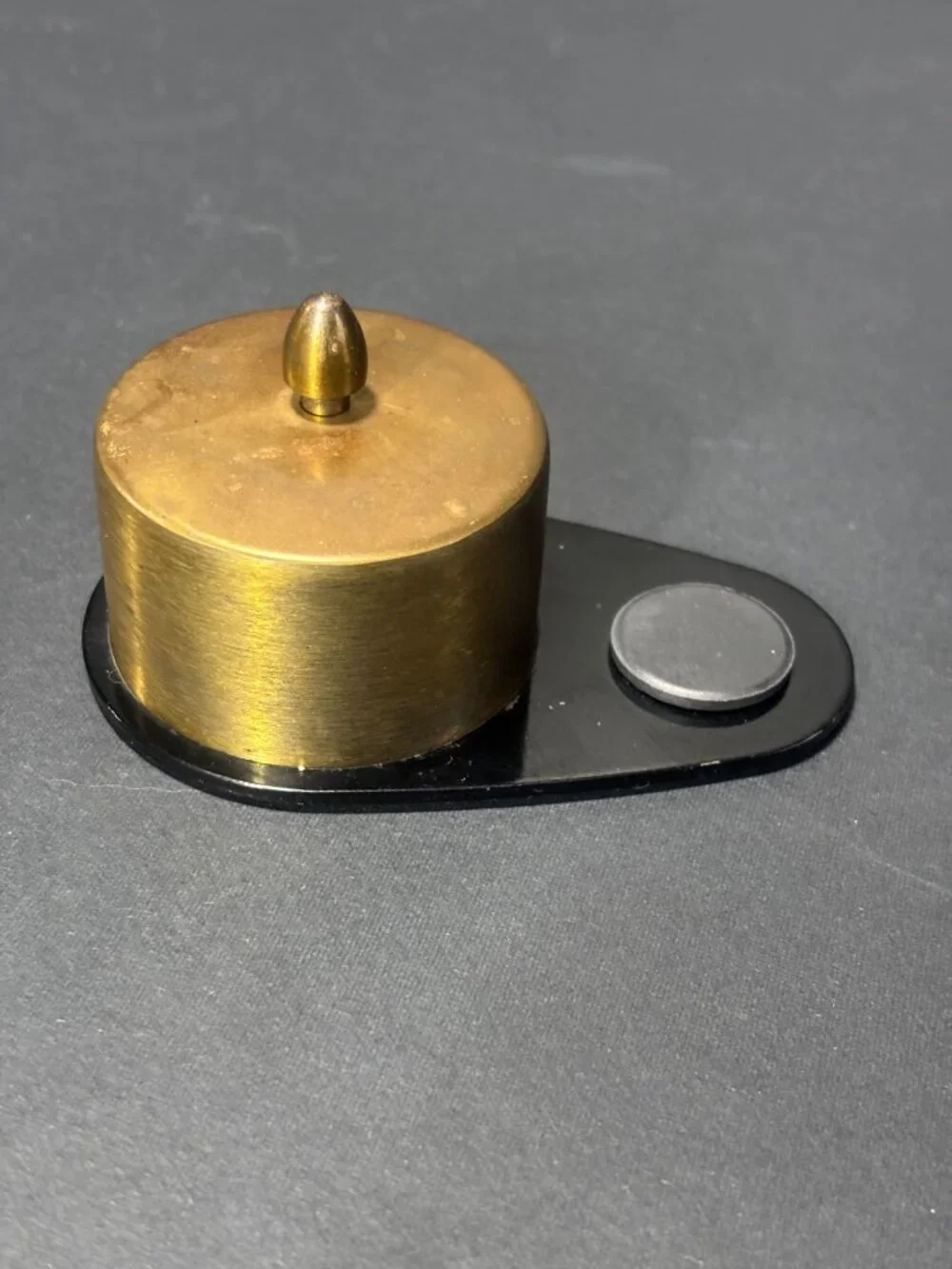 Brass Stamp Dispenser With Paperclip Magnet By PAT Products Made In USA VTG 70s